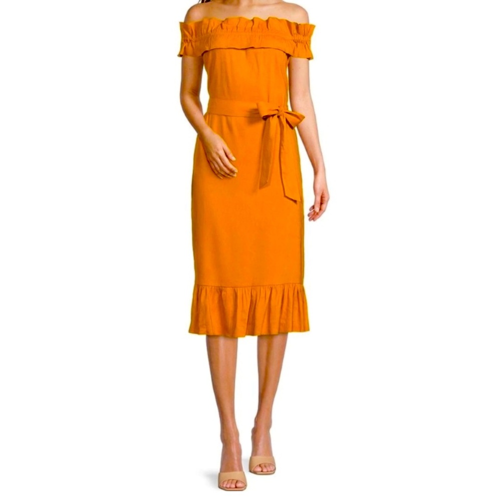 Antonio Melani Linen Off The Shoulder Dress